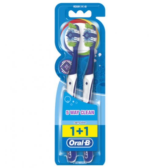 Oral-B - Complete 5 Way Clean Medium 40 Οδοντόβουρτσα - 1+1 Δώρο