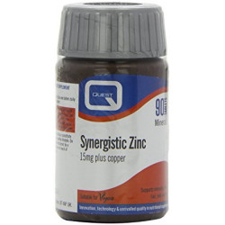 Quest - Synergistic Zinc & Copper 15mg Συμπλήρωμα διατροφής με ψευδάργυρο - 90 ταμπλέτες