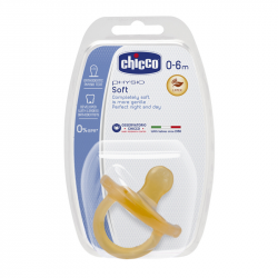Chicco - Πιπίλα Physio Soft Όλο Καουτσούκ 0-6m - 1τμχ