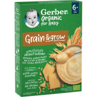 Nestle - Gerber Organic for Baby Grain & Grow Δημητριακά με Γεύση Μπισκότο Χωρίς Ζάχαρη για 6+ μηνών - 200gr