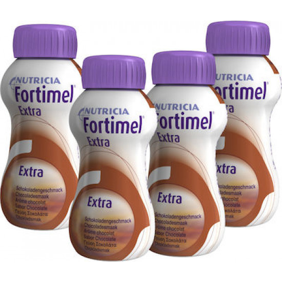 Nutricia - Fortimel Extra Chocolate Υπερπρωτεϊνικό Ρόφημα με γεύση Σοκολάτα - 4x200ml