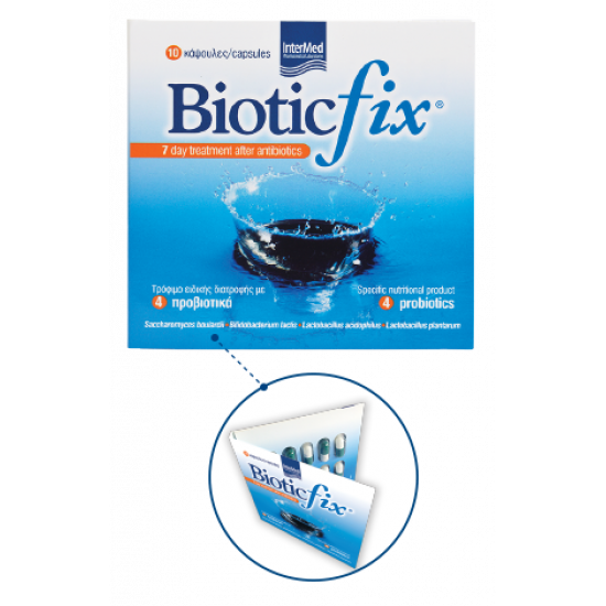 Intermed - Biotic Fix Συμπλήρωμα Διατροφής με 4 Προβιοτικά για την Εξισορρόπηση της Εντερικής Χλωρίδας - 10caps