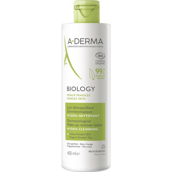 A-Derma - Biology Dermatological Make-Up Remover Lotion Λοσιόν ντεμακιγιάζ προσώπου για όλους τους τύπους επιδερμίδας - 400ml