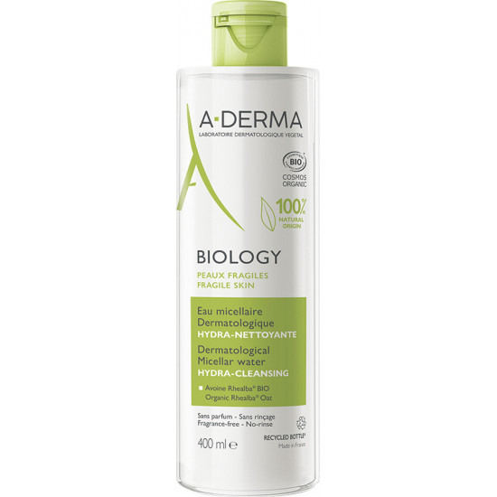 A-Derma - Biology Eau Micellaire Hydra-Nettoyante Ενυδατικό Καθαριστικό Νερό Ντεμακιγιάζ - 400ml