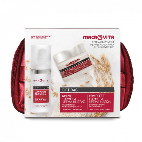 Macrovita - Active formula day cream Κρέμα ημέρας για κανονικό & μικτό δέρμα - 40ml & Complete formula eye cream Κρέμα ματιών - 30ml & Νεσεσέρ