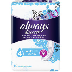 Always - Discreet for Sensitive Bladder Long Σερβιέτες ακράτειας Long - 10τεμ.