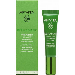 Apivita - Bee Radiant signs of aging & anti-fatigue eye cream tube Κρέμα ματιών για σημάδια γήρανσης & ξεκούραστη όψη με λευκή παιώνια & πρόπολη - 15ml