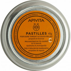 Apivita - Παστίλιες για τον Πονεμένο λαιμό και το βήχα με γλυκύρριζα & πρόπολη - 45gr