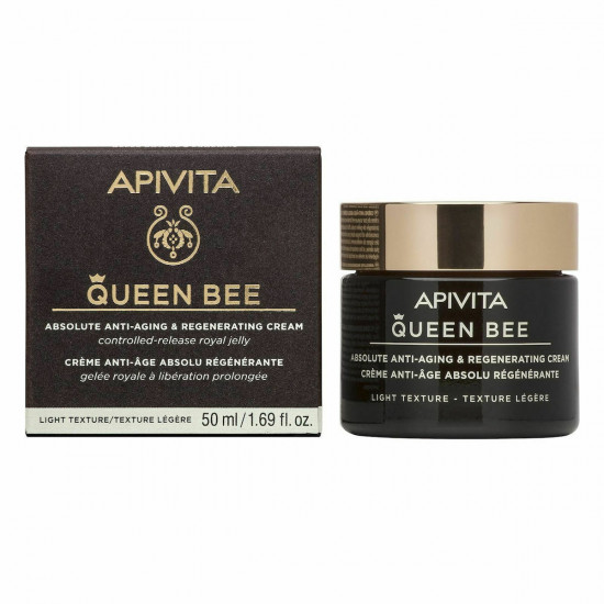 Apivita - Queen Bee Absolute Anti Aging & Regenerating Light Texture Cream Kρέμα Απόλυτης Αντιγήρανσης & Αναγέννησης Ελαφριάς Υφής - 50ml