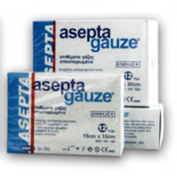Asepta - Gauze Αποστειρωμένες γάζες 17x30 - 12 τεμάχια