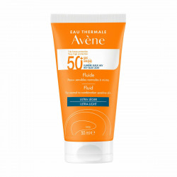 Avene - Fluid Ultra Light SPF50+ Αντηλιακή Κρέμα Προσώπου Χωρίς Άρωμα για Κανονικό - Μικτό Ευαίσθητο Δέρμα - 50ml