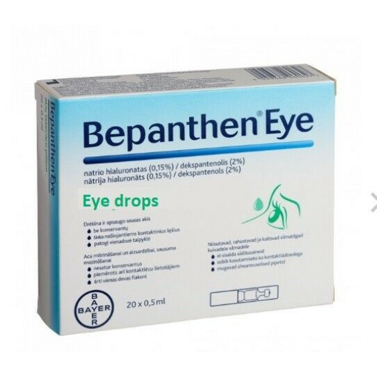 Bayer - Bepanthene eye drops Οφθαλμικές σταγόνες για ενυδάτωση των ξηρών οφθαλμών - 20x0.5ml