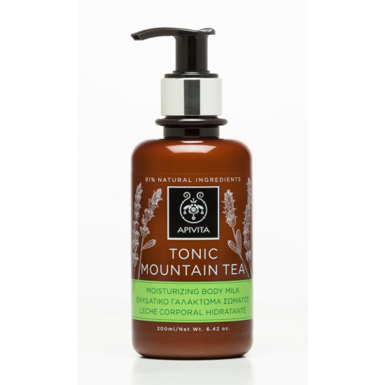 Apivita - Ενυδατικό Γαλάκτωμα σώματος Tonic Mountain Tea με ελληνικό τσάι του βουνού - 200ml