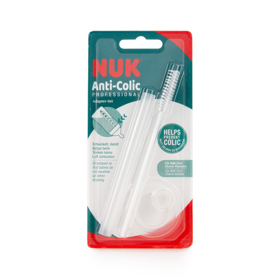Nuk -  Anti-Colic Professional Adapter Set Σύστημα Διαφυγής Αέρα με Βουρτσάκι Καθαρισμού - 1τμχ