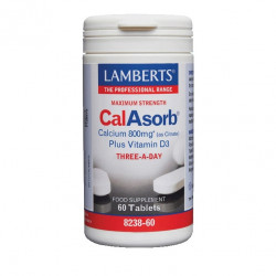 Lamberts - Calasorb calcium 800mg plus vitamin D3 Συμπλήρωμα διατροφής ασβεστίου - 60tabs