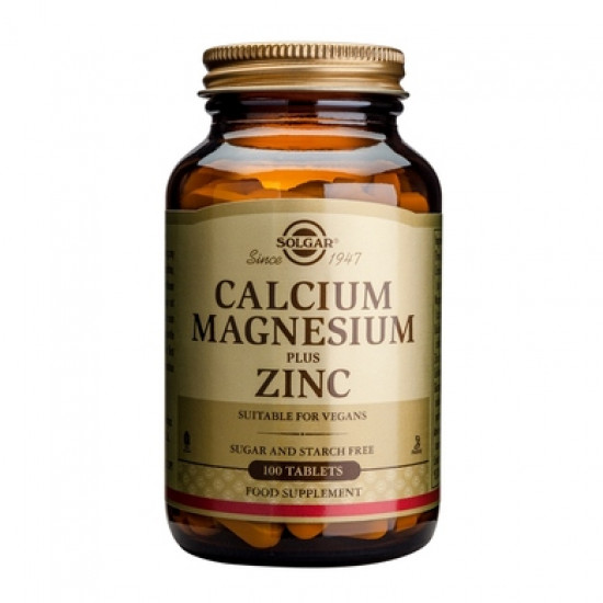 Solgar - Calcium Magnesium Plus Zinc Μέταλλα-Ιχνοστοιχεία για τη γυναίκα για οστά & αρθρώσεις - 100tabs