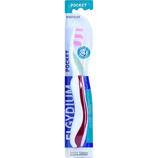 Elgydium - Pocket Medium Κόκκινο Οδοντόβουρτσα - 1τμχ