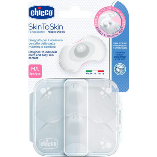 Chicco - Nipple Shields Δίσκοι Στήθους Σιλικόνης Medium-Large - 2τμχ