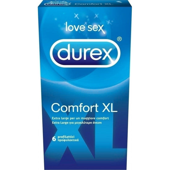 Durex - Comfort XL Προφυλακτικά για μεγαλύτερη άνεση - 6 τεμάχια Durex - Comfort XL Προφυλακτικά για μεγαλύτερη άνεση - 6 τεμάχια
