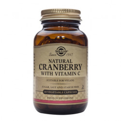 Solgar - Natural Cranberry με Βιταμίνη C - 60 φυτικές κάψουλες