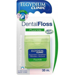 Elgydium - Clinic Dental Floss Fluoride Οδοντικό νήμα ελαφρώς κυρωμένο με φθόριο Γεύση μέντας - 35m