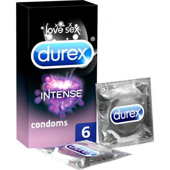 Durex - Intense stimulating condoms Προφυλακτικά διεγερτικής υφής με ραβδώσεις & κουκίδες - 6τμχ Durex - Intense stimulating condoms Προφυλακτικά διεγερτικής υφής με ραβδώσεις & κουκίδες - 6τμχ