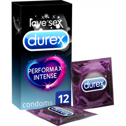 Durex - Performax Intense Προφυλακτικά με ραβδώσεις, κουκίδες & επιβραδυντικό τζελ - 12τμχ