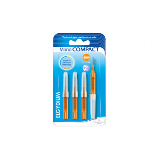 Elgydium - Clinic Mono Compact Orange 0.6mm - 4 Μεσοδόντια Βουρτσάκια