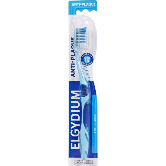Elgydium - Antiplaque medium toothbrush Οδοντόβουρτσα μεσαίας σκληρότητας (Γαλάζιο χρώμα) - 1τμχ
