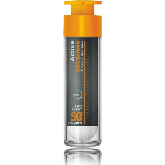 Frezyderm - Active Sun Screen Innovative Black Cream Face Cream SPF50+  Αντιηλιακή κρέμα προσώπου - 50ml
