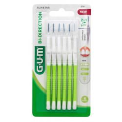 Sunstar - Gum bi-direction 2 in 1 ultra-micro fine 0.7mm (2114) Μεσοδόντια βουρτσάκια - 6τμχ