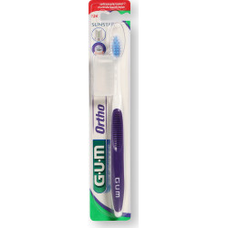 Sunstar - Gum ortho 124 toothbrush (purple) Ορθοδοντική οδοντόβουρτσα μαλακή (Μωβ) - 1τμχ
