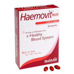 Health Aid - Haemovit Plus  Ενισχυμένη πρόσληψη Σιδήρου υγιές αιμοποιητικό - 30caps