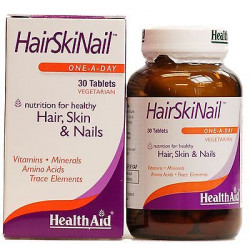 Health Aid - Hair Skin & Nail Συμπλήρωμα Διατροφής Για Μαλλιά, Δέρμα & Νύχια - 30 ταμπλέτες