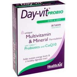 Health Aid - Day-Vit Probio & CoQ10 Συνδυασμός βιταμινών με Προβιοτικά - 30 tabs