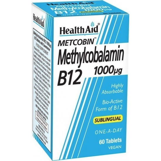 Health Aid - Metcobin Methylcobobalamin B12 1000mg Συμπλήρωμα Διατροφής - 60tabs
