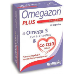 Health Aid - Omegazon Plus (Omega 3 & Co Q10) Υγιή Καρδιά & Απελευθέρωση Ενέργειας - 60caps