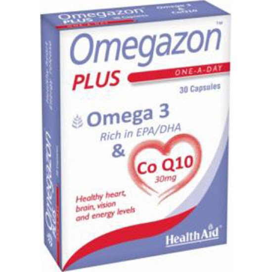 Health Aid - Omegazon Plus  (Omega 3 & Co Q10) Υγιή Καρδιά & Απελευθέρωση Ενέργειας - 30caps