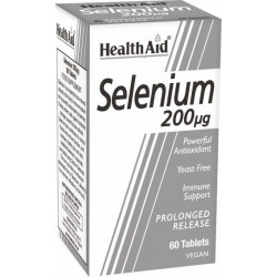 Health Aid - Selenium 200μg Συμπλήρωμα διατροφής με Σελήνιο για αντιοξειδωτική προστασία - 60tabs