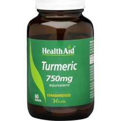 Health Aid - Turmeric 750 mg Συμπλήρωμα Διατροφής με κουρκουμίνη - 60 tabs