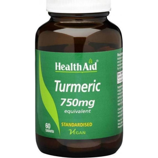 Health Aid - Turmeric 750 mg Συμπλήρωμα Διατροφής με κουρκουμίνη - 60 tabs