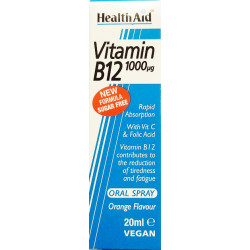 Health Aid - Vitamin B12 1000μg oral spray orange flavour Συμπλήρωμα διατροφής Βιταμίνης B12 με γεύση πορτοκάλι - 20ml