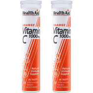 Health Aid - Vitamin C 1000mg με Γεύση Πορτοκάλι - 20eff tabs 1+1 Δώρο