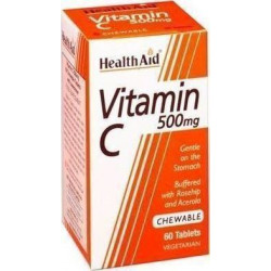 Health Aid - Vitamin C 500mg Ενίσχυση ανοσοποιητικού με γεύση πορτοκάλι - 60 μασώμενες ταμπλέτες