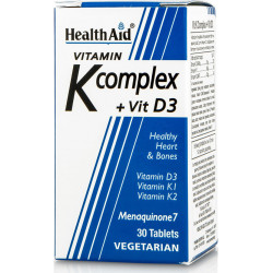 Health Aid - Vitamin K Complex + Vit D3 - Καρδιαγγειακή υγεία & υγεία οστών - 30tabs