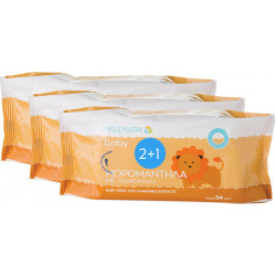 Helenvita - Baby wipes Μωρομάντηλα με χαμομήλι - 3x64tmx (2&1 Δώρο)