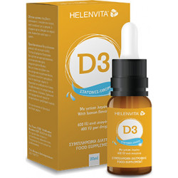 Helenvita - Vitamin D3 drops 400iu Συμπλήρωμα Βιταμίνης D3 σε σταγόνες με γεύση λεμόνι - 20ml
