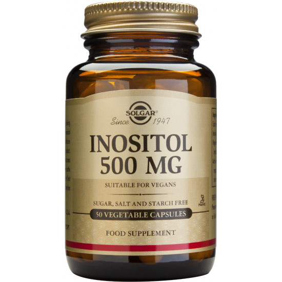 Solgar - Inositol 500mg Για την ομαλή λειτουργία του νευρικού & μυϊκού συστήματος - 50 φυτικές κάψουλες