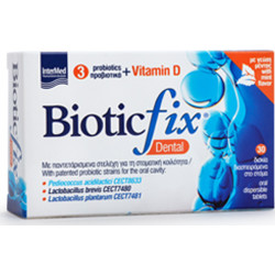 Intermed - Biotic fix dental Προβιοτικά με Βιταμίνη D για τη στοματική κοιλότητα με γεύση μέντα - 30 δισκία