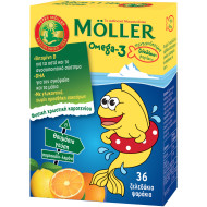 Moller's - Omega 3 για Παιδιά με γεύση Πορτοκάλι Λεμόνι - 36 ζελεδάκια 